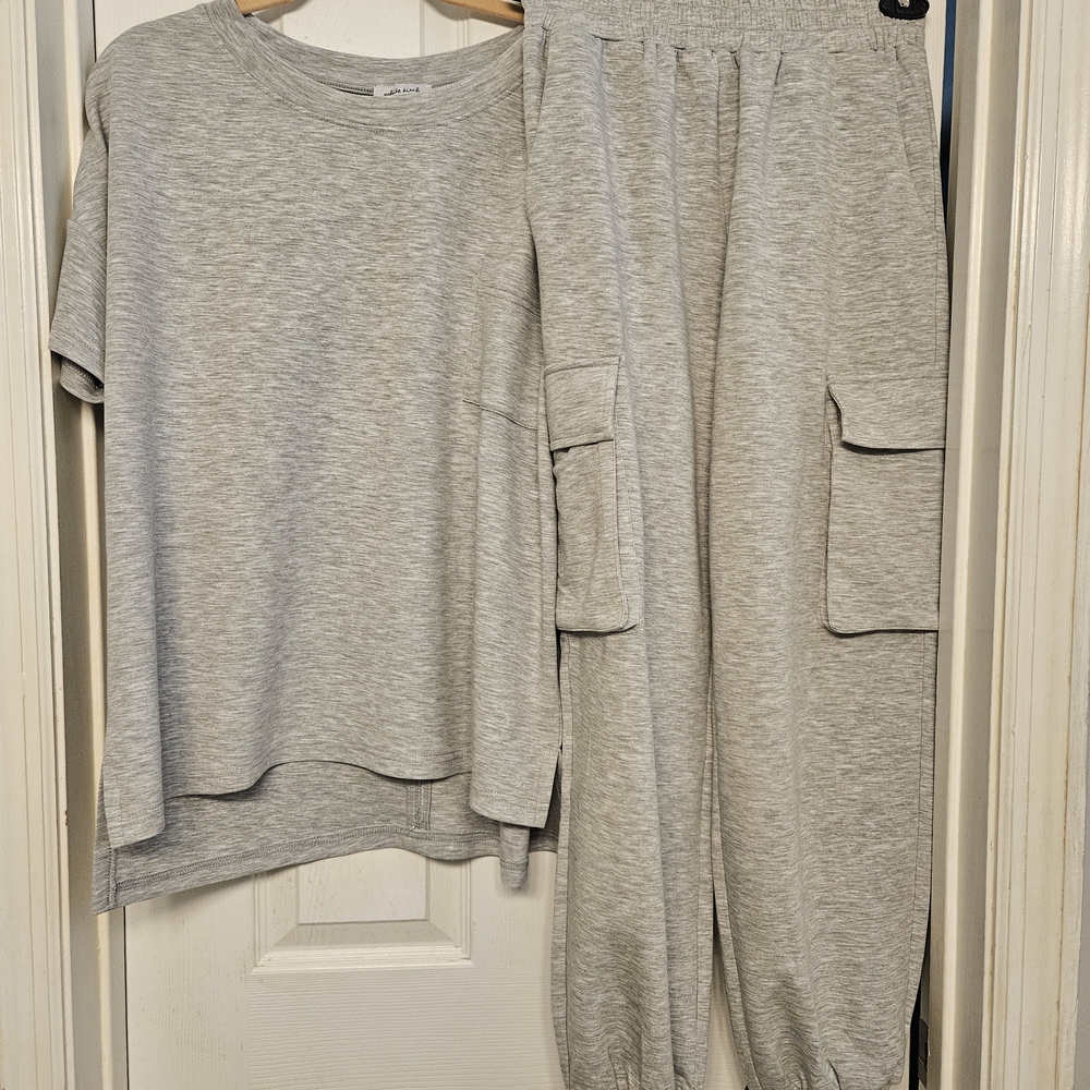 White Birch Heathered Gray Jogger Set